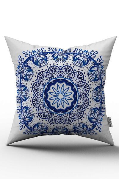 Cango Home Двосторонній синьо-білий богемський чохол для подушки з етнічним в...