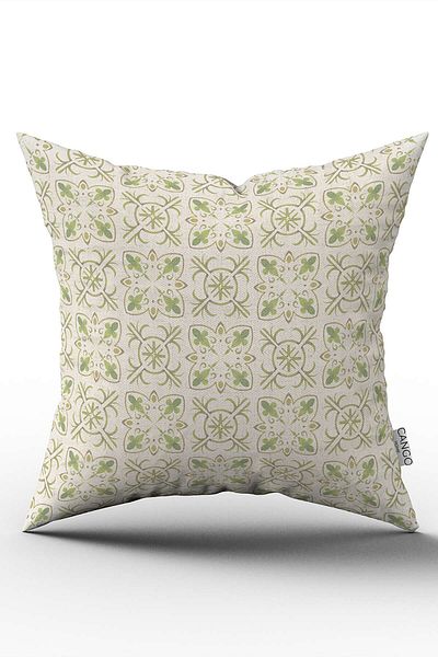 Cango Home Digital Printed Green Cream Throw Pillow Cover - Cgh1074