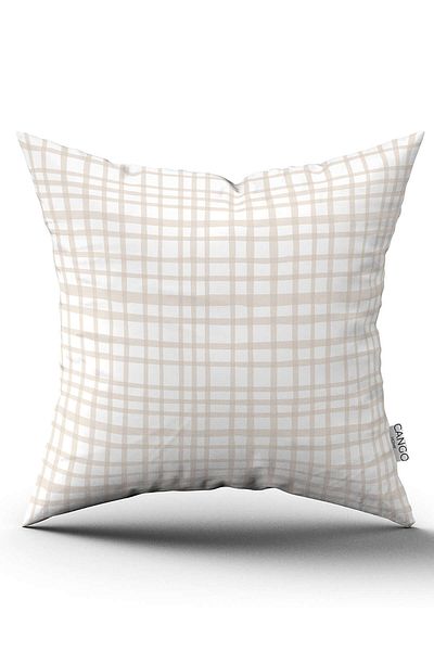 Cango Home Husă de pernă albă crem imprimată digital - Cgh1089