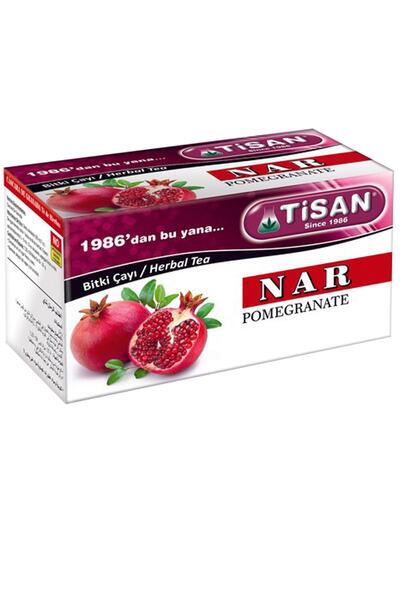 Tisan شاي الرمان شاي الأعشاب شاي الرمان 20 كيسًا مفلترًا