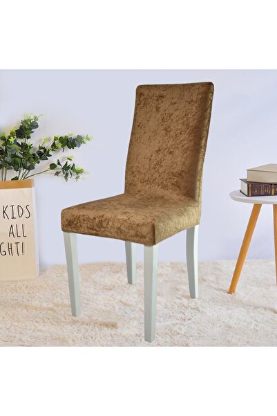 Bright Home غطاء كرسي مخملي، غطاء كرسي مطاطي، (عبوة واحدة تحتوي على 6 قطع)