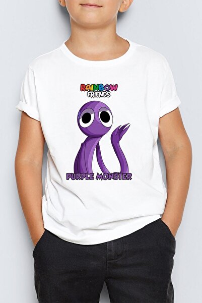 Morinna Rainbow Friends Purple Monster Printed Unisex Dječja Majica MR-11