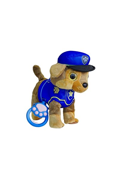 MJ TOYS Paw Patrol Köpek Yürüyen, Havlayan Müzikli Tasmalı Kumandalı Peluş Oyuncak