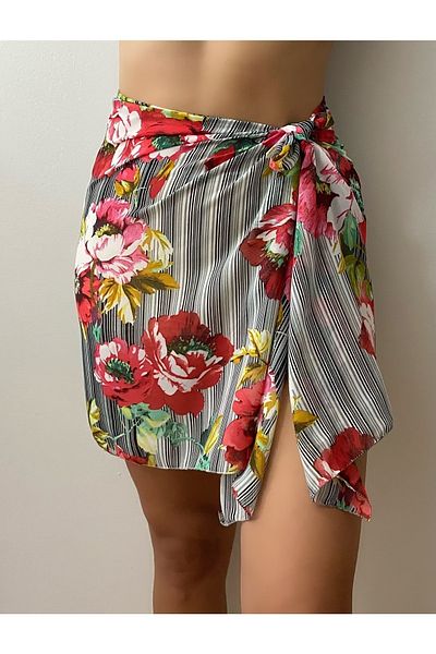 quella atelier Large Floral Colorful Pareo Sarong 150x50 Cm
