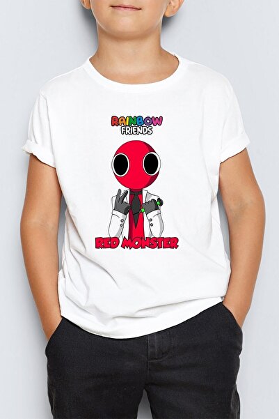 Morinna Rainbow Friends Crveni Monster Tiskani Unisex Dječja Majica MR-12