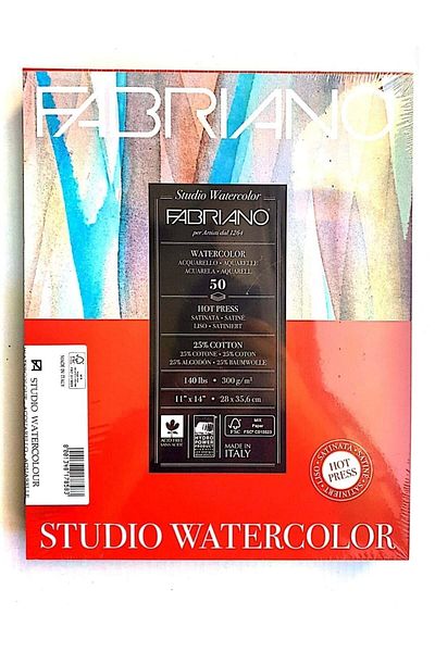Fabriano Studio Watercolor Hot Press Bloc de acuarelă 300gr 25x35,6cm 50 coli