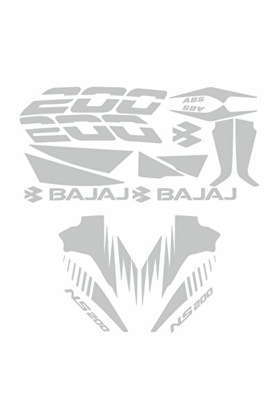 Gogo Bajaj Pulsar Ns 200 Yazı Sticker Set Beyaz