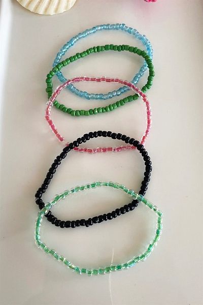 Planet Butik 5-Piece Bead Anklet Set 5