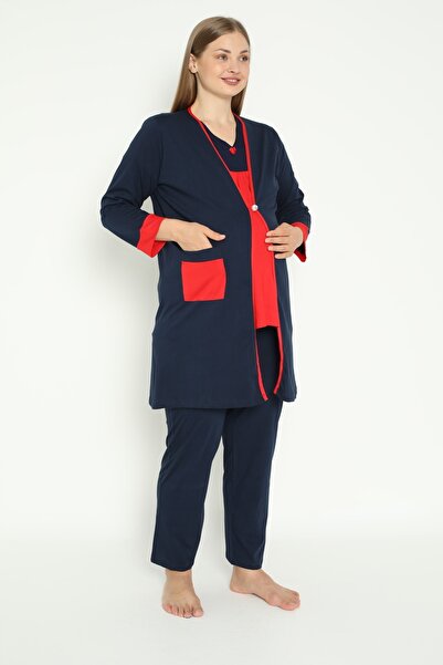 Miss Dünya Lissa Σετ πιτζάμες εγκυμοσύνης και μητρότητας σε μεγάλο μέγεθος, σ...