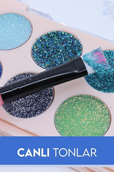 MUJGAN 12'li Glitter Paleti Blue Berry Mavi