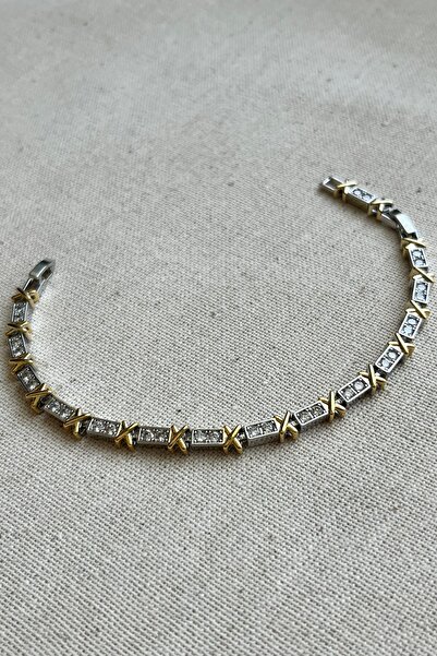 MODA سوار Caprea Steel VIP X Mark للنساء سوار فضي اللون 18 سم 5 سلسلة جورميه