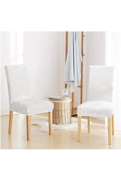Bright Home βελούδινο κάλυμμα καρέκλας, κάλυμμα καρέκλας με λάστιχο, (1 συσκευασία των 6 τεμαχίων)
