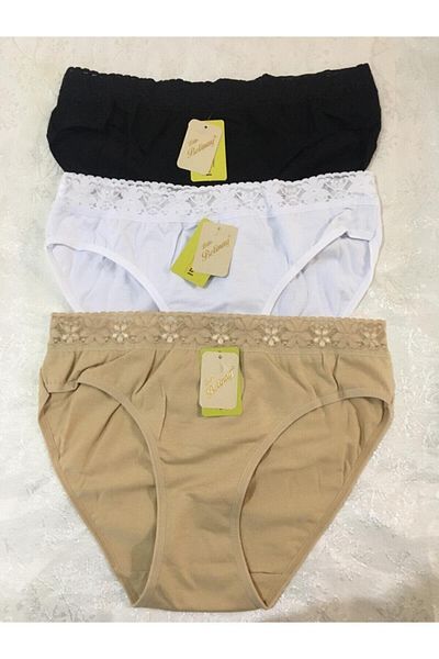Belinay Modal Fabric Γυναικείο Εσωρούχο - 04 Δαντελένιο Σετ Εσωρούχων 3 τεμαχίων με Διαμάντια