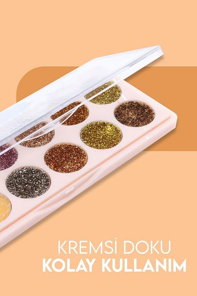 MUJGAN 12-Piece Glitter Palette - Strawberry Yellow