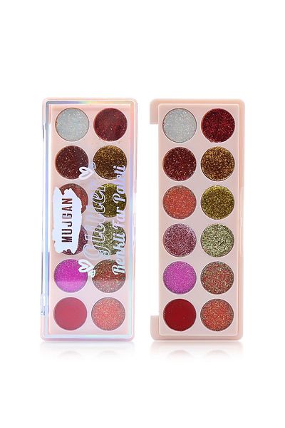 MUJGAN Pink Lemonade 12-Piece Glitter Palette