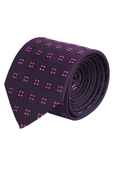 Esgue Hand Made 7.5 cm Purple Color Patterned Tie Handkerchief