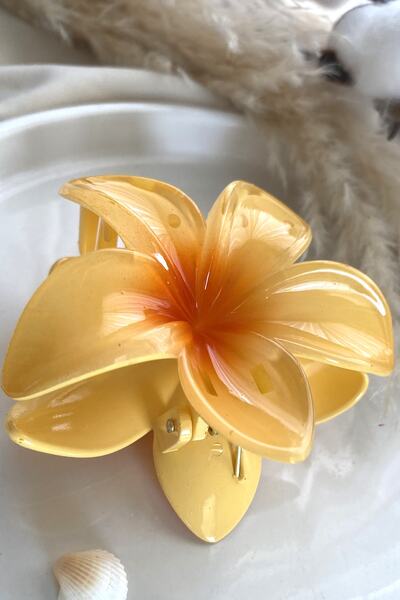 Tahtakaledeyim المرأة ديزي مزلاج دبوس الشعر الاتجاه الجديد المرأة دبوس الشعر مزدوج اللون 8 سم حجم كبير دبوس الشعر البرتقالي لوتس