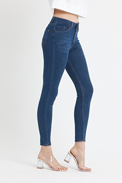 Lixera Темно-сині джинси з еластичним поясом, облягаючі, з вузькими штанинами