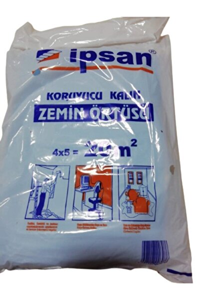 İpsan Kalite Kalın Etli Boya Örtü Zemin Brandası Eşya Koruma Naylonu 20 m2 = ...