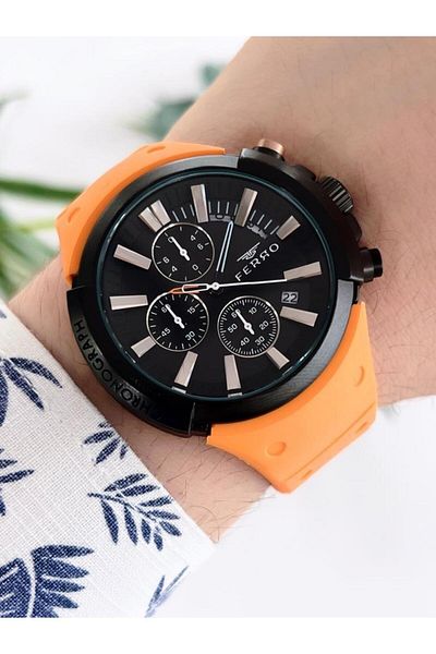 FERRO BLKT.X28 Ferro Interior Functions Silicone Cord Interior Functions Active 30 Mt Water Resistant Wristwatch