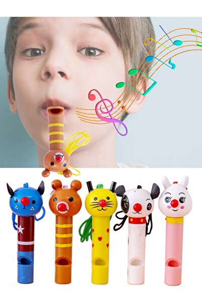 Bluoksweet Renkli ıslık ses ahşap party kız erkek eğlence oyuncak düdük