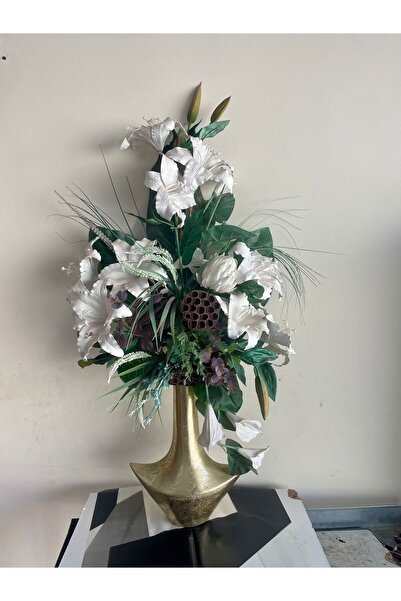 ÇİĞDEM ÇİÇEKÇİLİK VAZOSU GEMI ŞEKLİNDE ZAMBAK ARAJMANI YAPAY