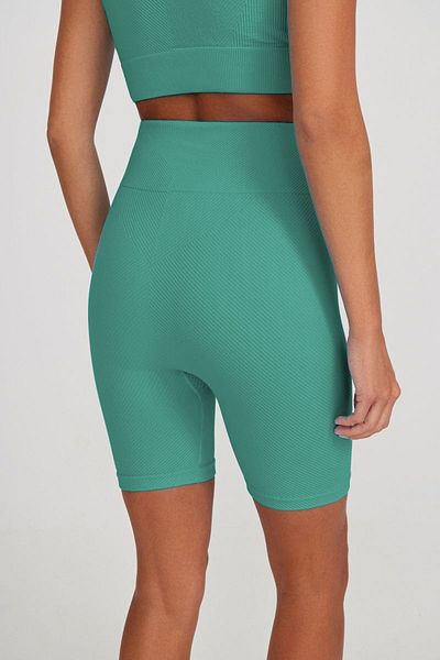 MİSTİRİK Felolin Model - Pantaloni scurți biker tricotați și fără sudură de culoare albastră