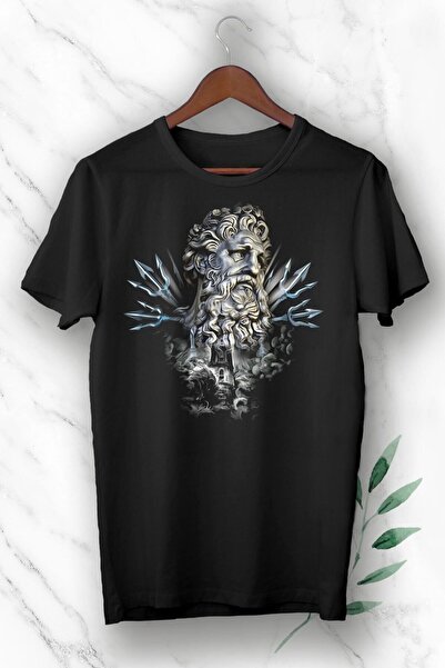 perseusshopping Tricou imprimat unisex Zeul Mării Negre Poseidon