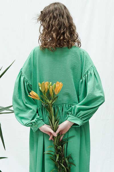 Mita Concept OVERSIZE ΑΚΑΤΕΡ ΛΙΝΟ ΠΡΑΣΙΝΟ ΦΟΡΕΜΑ
