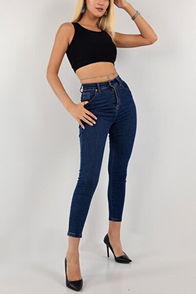 Lixera Темно-сині лікрані обтягуючі джинси з вузькими штанинами