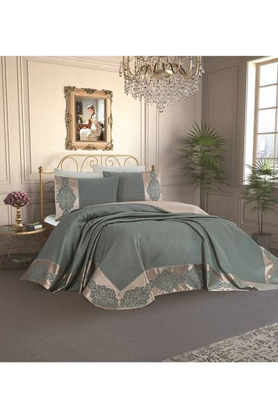 Homeart Διπλό Κάλυμμα Κρεβατιού Sultana Fiber Jacquard Seersucker Ύφασμα King Size - Μεγέθη 265*265