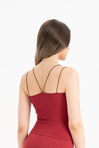 Formeasy Women's Seamless Knitted Corded Sleeveless Rope Strap Blouse 9012