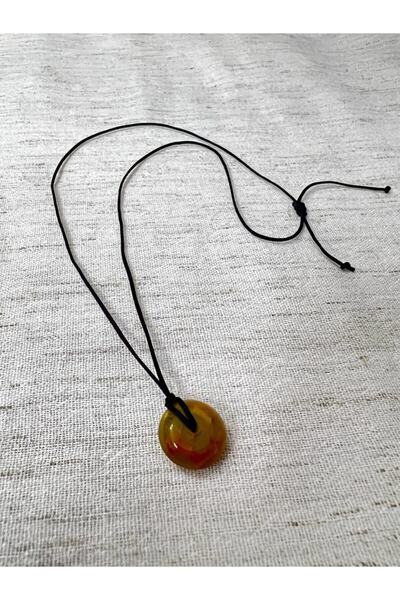 Doğal Taş Dünyası قلادة من الحجر الطبيعي مع طحالب العقيق - هدية مفاجئة، جودة ...