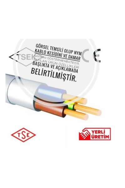 ÖZNUR 2x6 Nym Kablo Nvv (NYM) 300/500 10 Metre