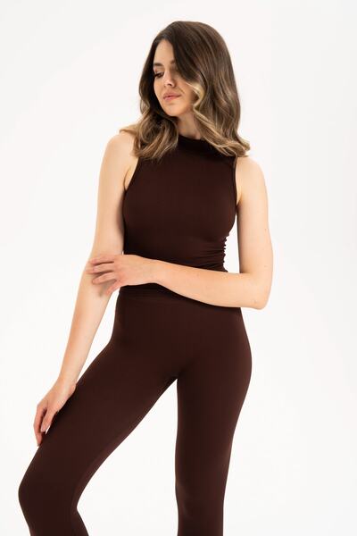 Formeasy Γυναικεία πλεκτή αμάνικη μπλούζα χωρίς ραφές 9007