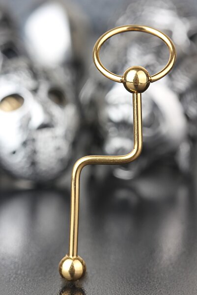 Valhalla Cerrahi Çelik Zirkon Taşlı Antik Anahtar Köprü Piercing