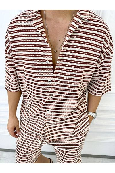 elkumoda T-Shirt Σορτς κάτω επάνω ομαδικό σορτς Μπλουζάκι που αναπνέει κατά του ιδρώτα Φαρδύ πλεκτό T-shirt Σορτς