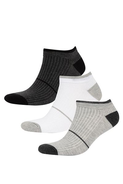 DeFacto Men's 3-pack Cotton Booties Socks