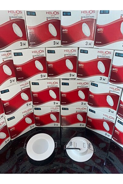 Helios Opto 3 Watt Led Spot Beyaz Kasa Beyaz Işık Iç Çapı : 6 Cm Dış Çapı 8 Cm