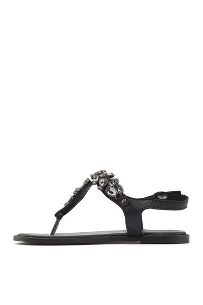 Sole Sisters Genuine Leather Flat Sandals Black - Gımmel