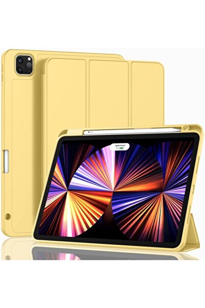 UnDePlus Apple iPad Pro 12.9 6. Nesil 5. Nesil Kılıf Pen Charge Kalem Bölmeli 2021-2022