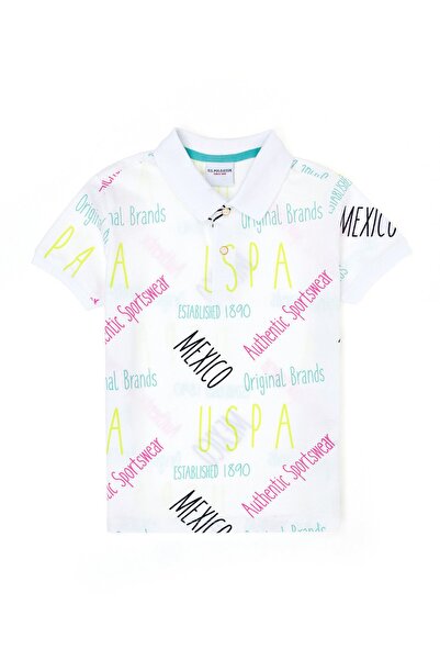 U.S. Polo Assn. Πόλο Ασν. Τυπωμένο λευκό μπλουζάκι για αγόρι UGER
