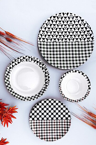 Taşev Zeugma - 24 Parça Porselen Yemek Takımı Nano