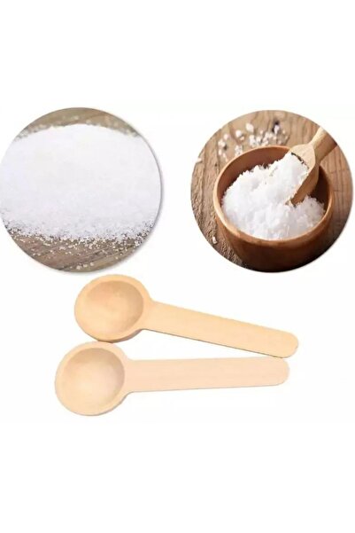 Kitchen Design Lab 6 Lı Ahşap Mini Ölcek Kaşığı - Yuvarlak Baharat Kaşığı 7 Cm