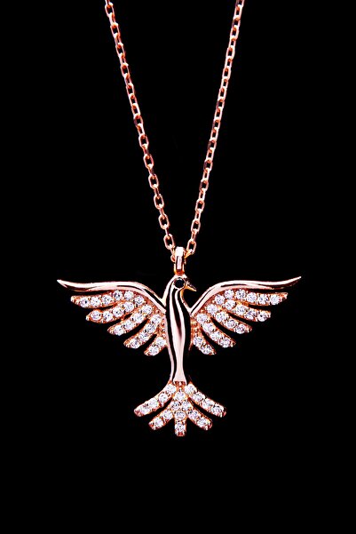 OTTOTESBİH Kadın 925 Ayar Gümüş Kolye, Anka Kolye, Anka Kuşu Kolye