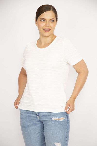 Şans Women's Bone Plus Size Wafer Blouse 65n36580