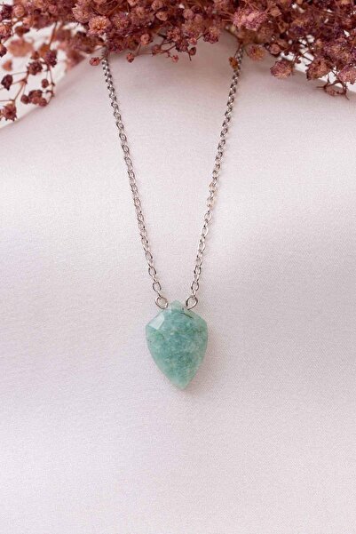 Dünya Doğal Taş Amazonit Taşı Kolye