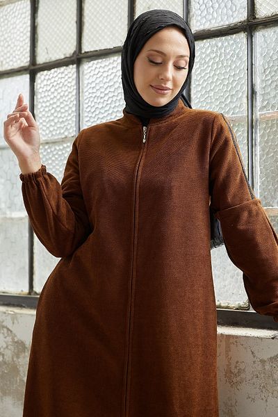 InStyle Eleni Sleeve Sequin Detailed Abaya - Tan