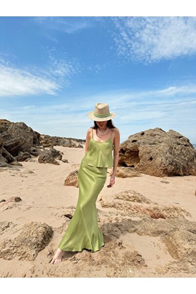 TERRA ROSSA BOUTIQUE Yeşil Askılı Saten Bluz