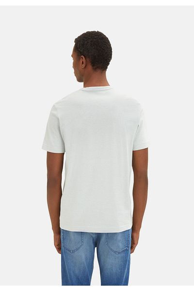Tom Tailor T-Shirt gestreiftes Kurzarmshirt mit Rundhalsausschnitt und Print